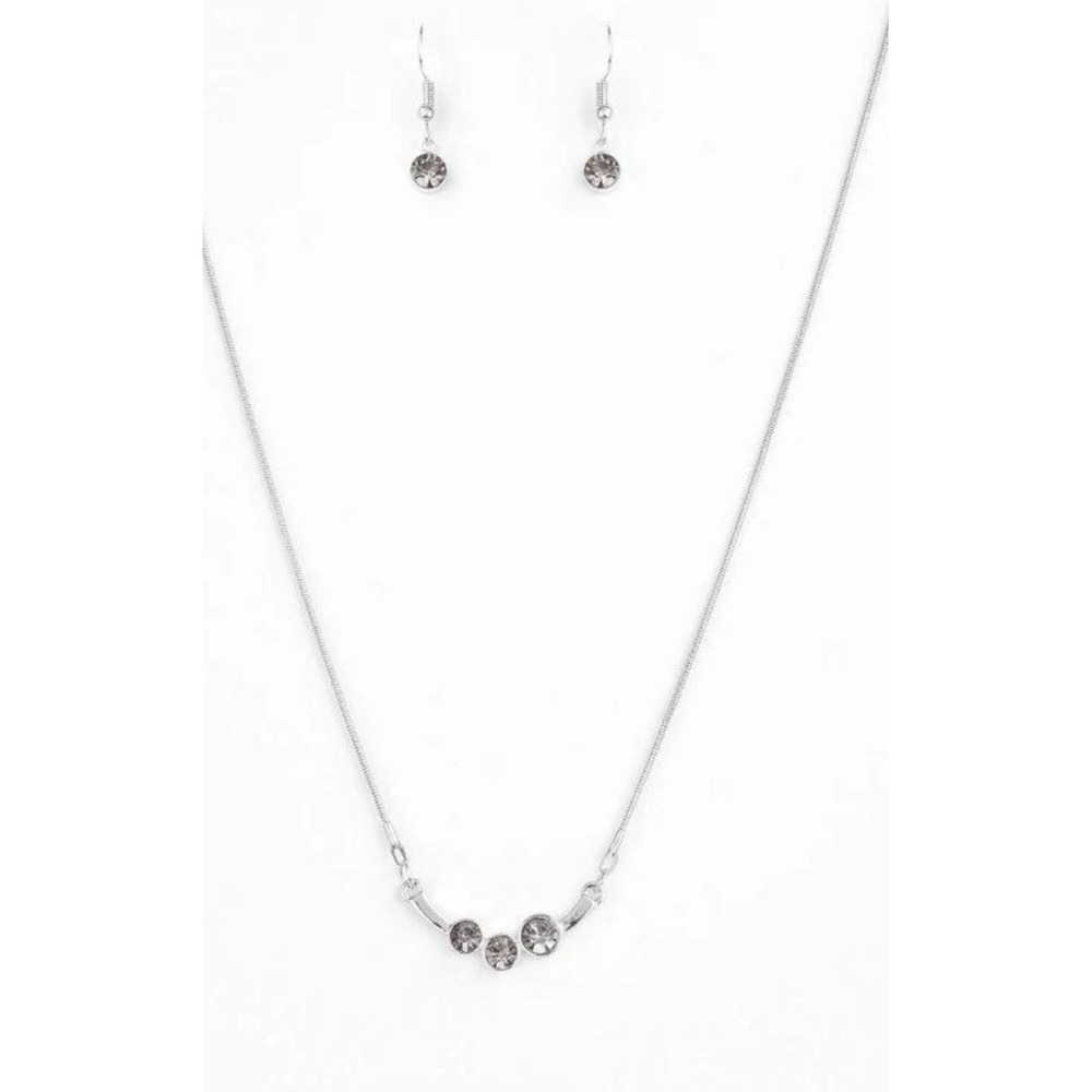 Paparazzi Necklace and Earrings ~ Sparkling Stargazer - Silver